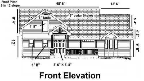 Blueprint example front elevation