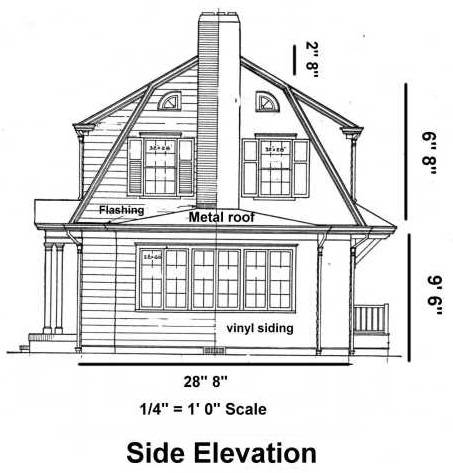 Blueprint example side elevation