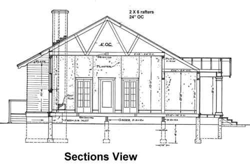 Blueprint example section elevation
