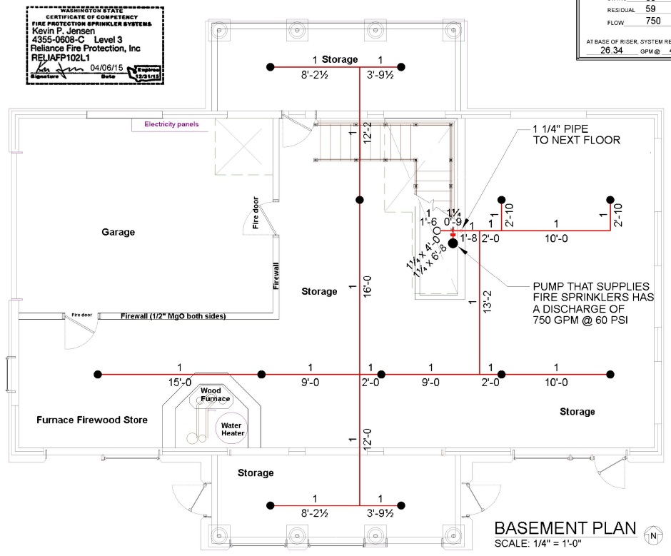 Basement fire sprinklers