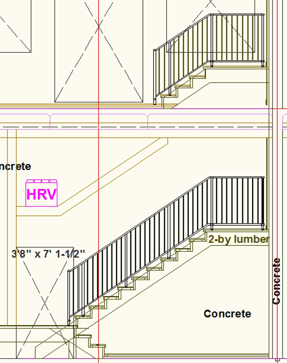 Stair Drawing North Wall