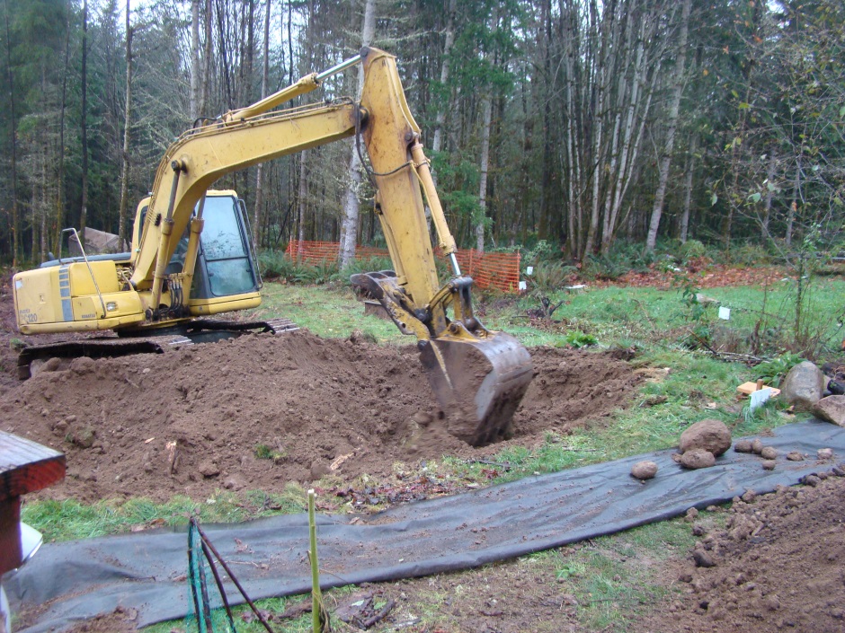 Excavator starting slope down