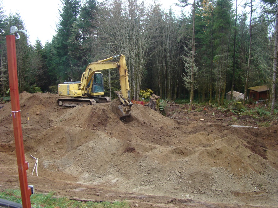 Excavator mound getting bigger