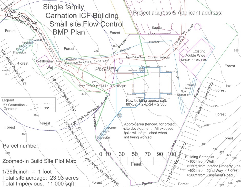 Plot building site drainage BMP