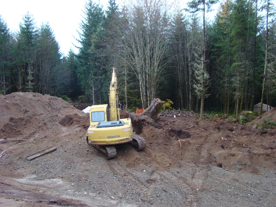 Excavator big maple starting