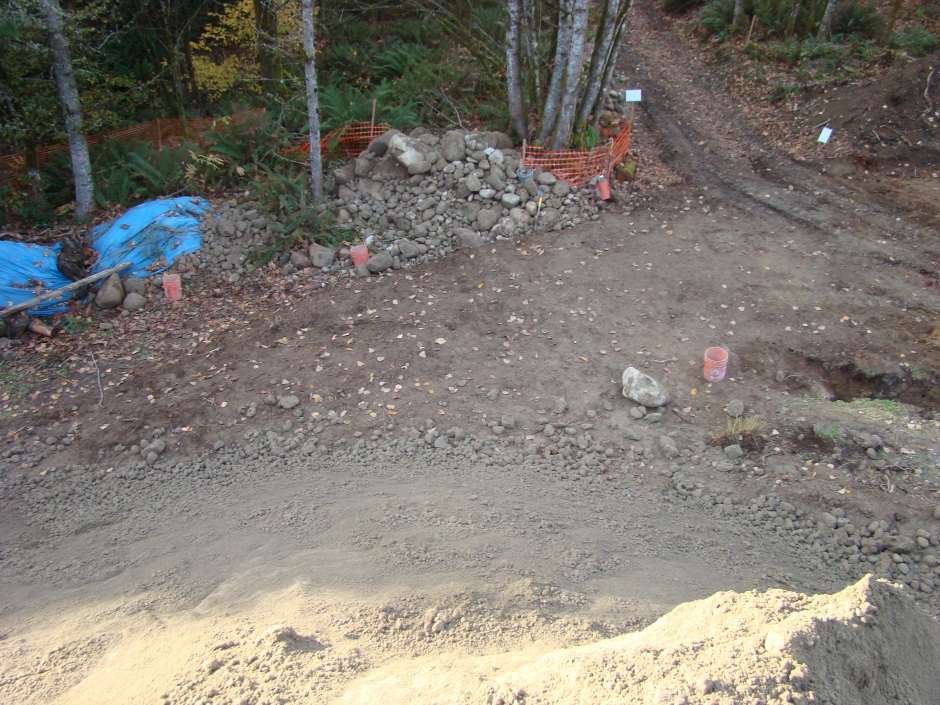 Excavation view down from mound