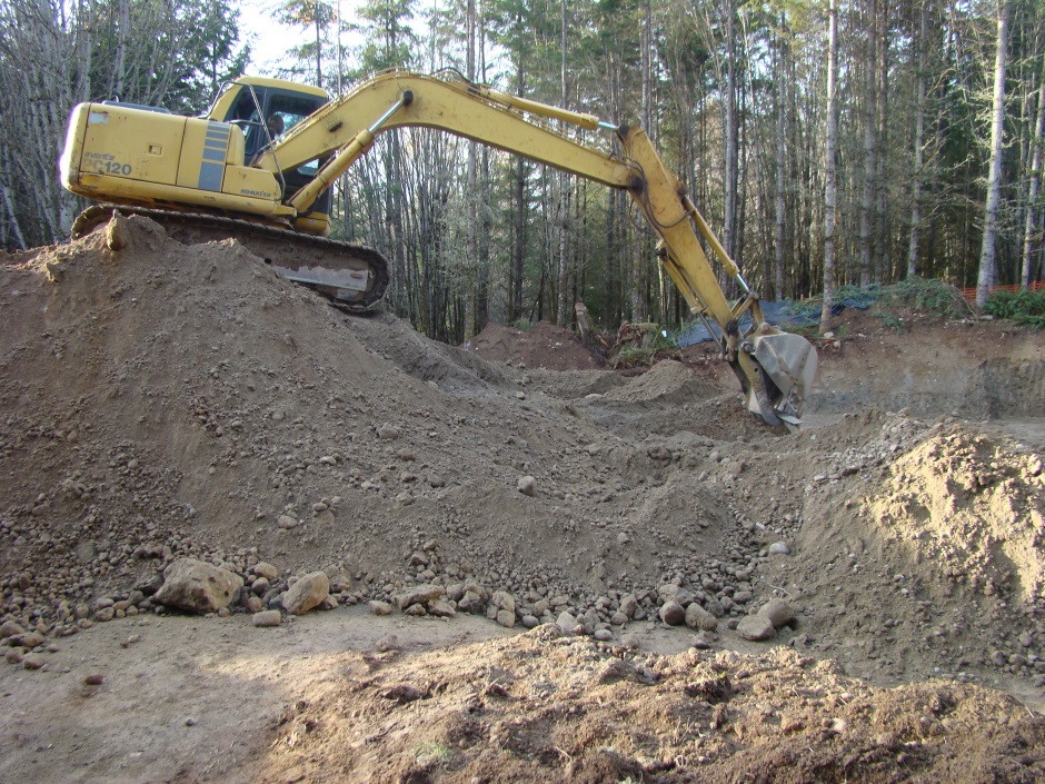 Excavator side view