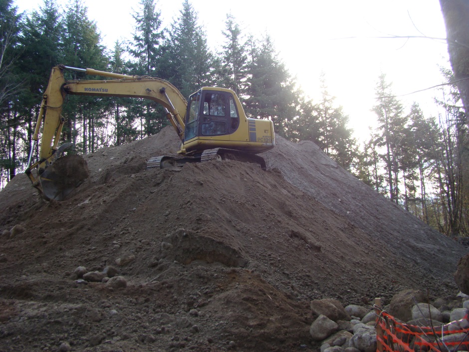Excavator on mount