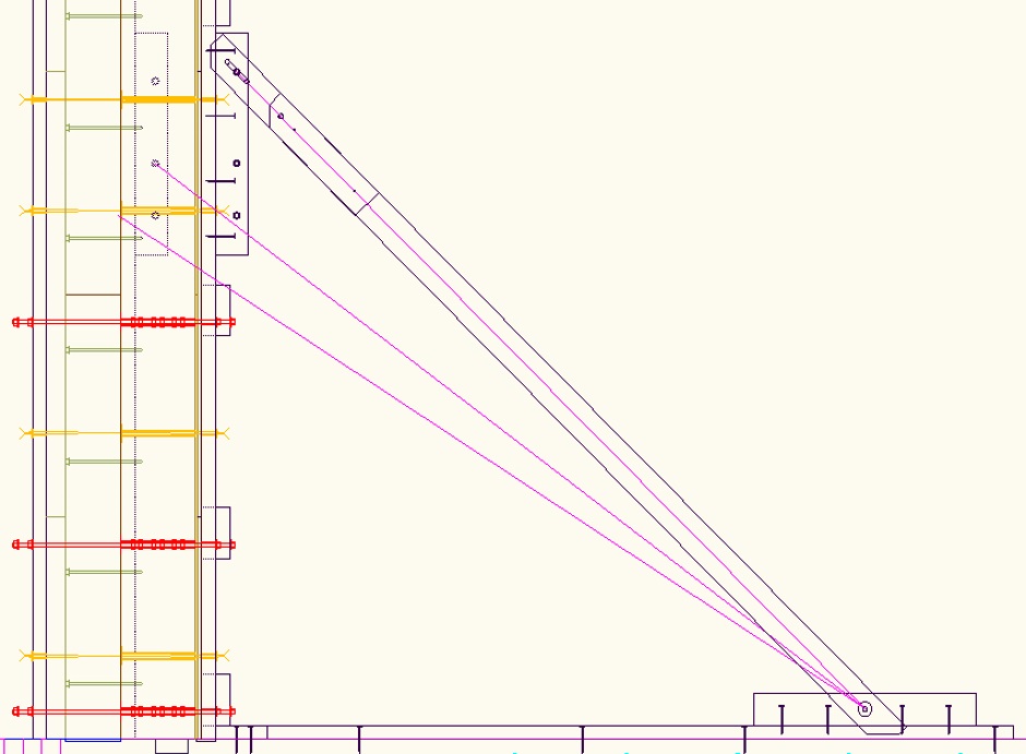 Angled Bracing Cad Drawing