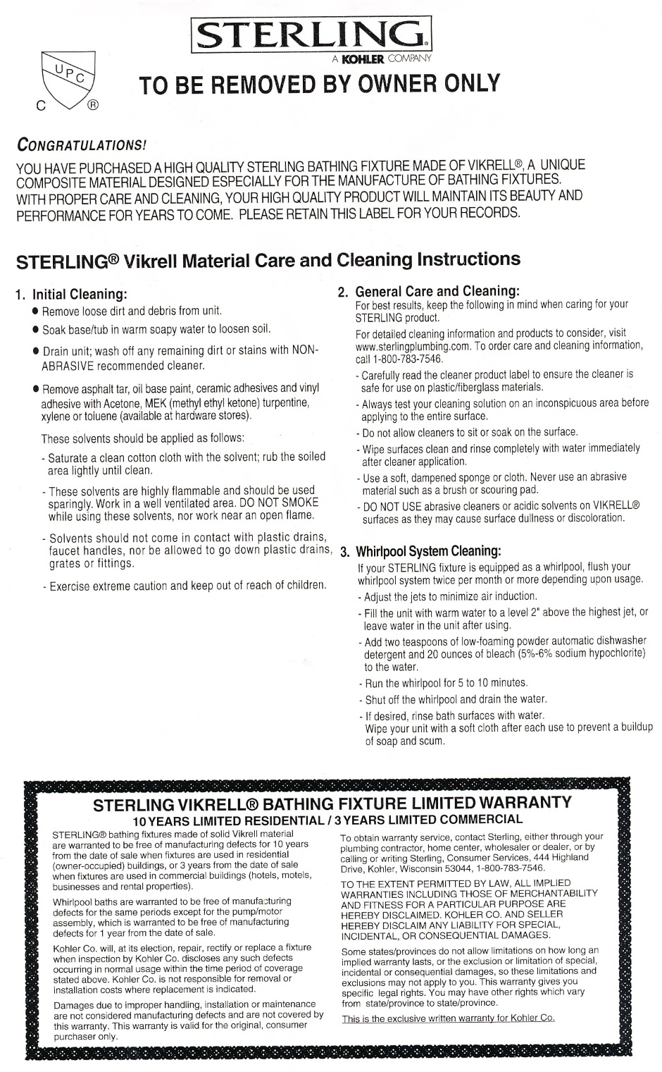 Bath Vikrell Care Guide