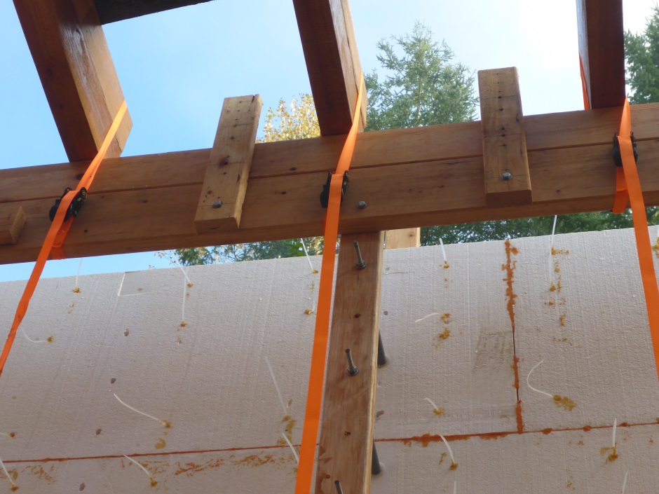 Ceiling Beams Held With Orange Ratchets