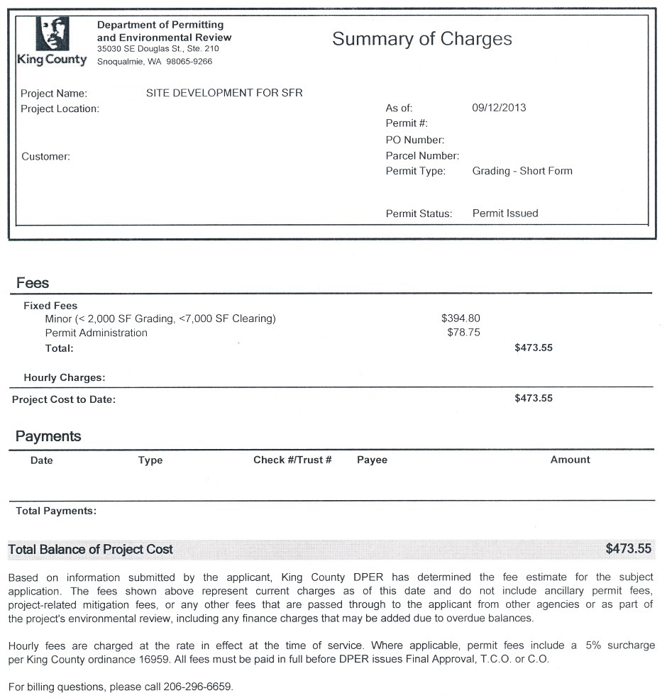 Clearing and Grading Permit