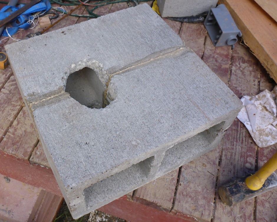 Concrete Block Base Glued Double