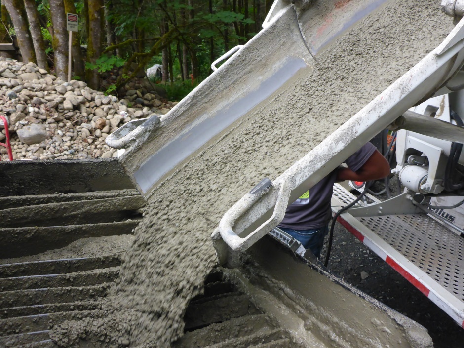 Concrete Pouring Into Pump Truck Close