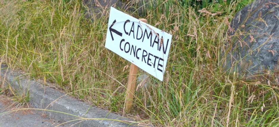 Concrete Road Sign