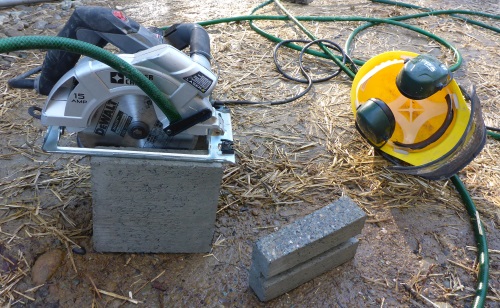 Cutting Concrete Block