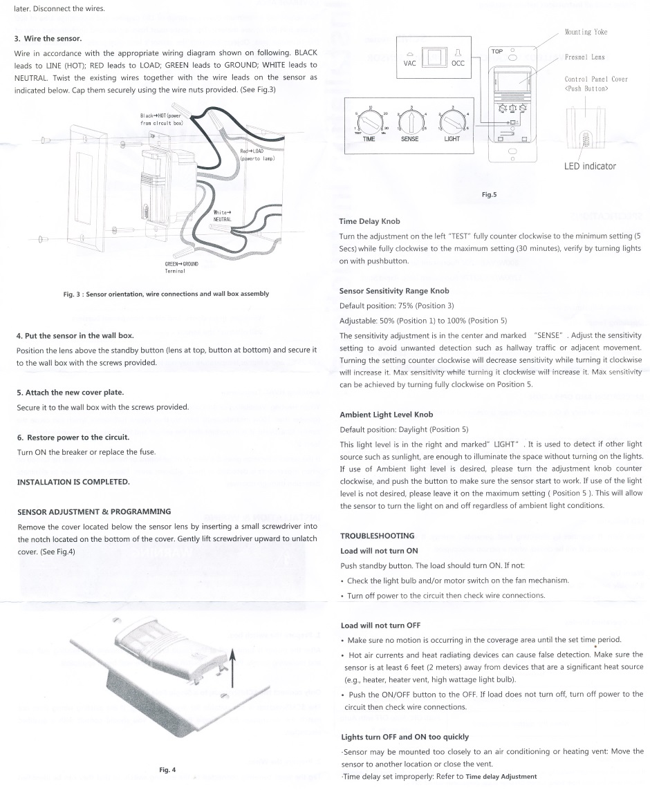 Decora Motion Sensor Details