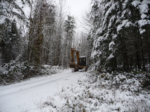 Digger in the snow