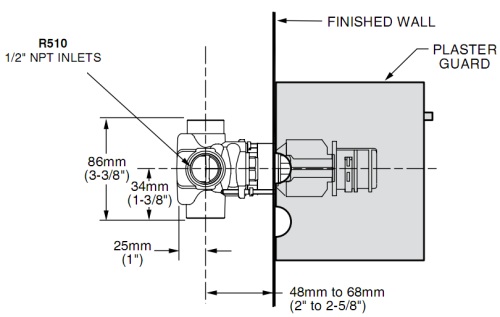 American Standard R510 Ceratherm dimensions