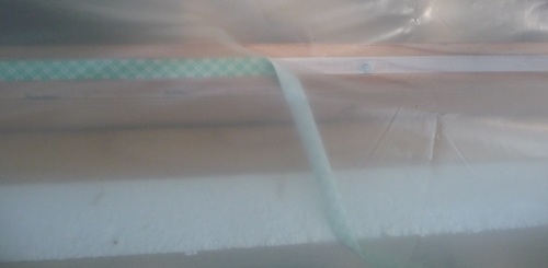 Double sided tape polyethylene onto bucking