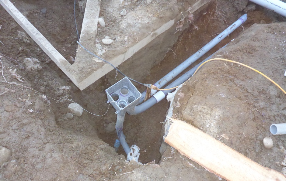 Electrical Box Underground Being Installed