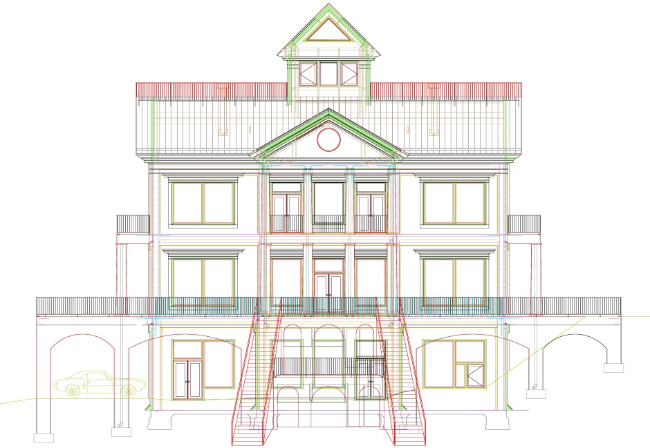 CAD elevation south