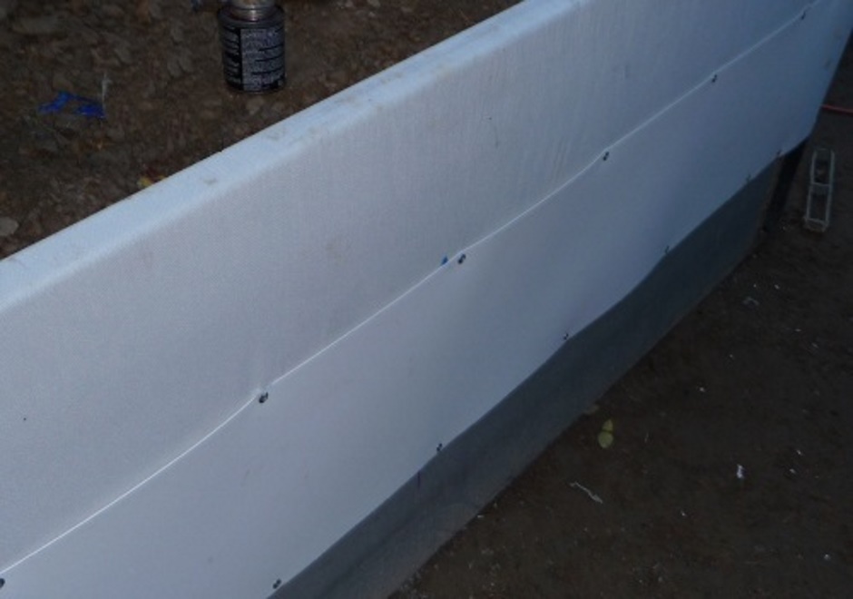 Filler sheet between Form-a-drain