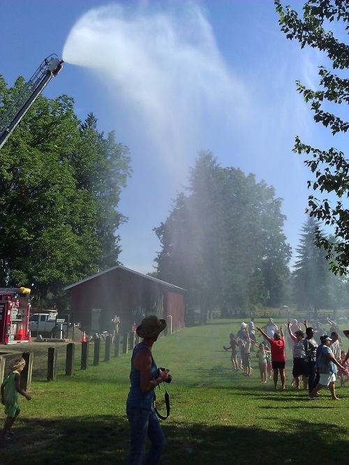 Fire hose in park