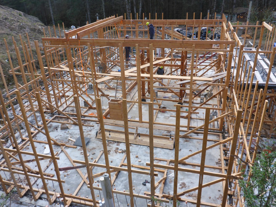 First Ceiling Beams Being Installed