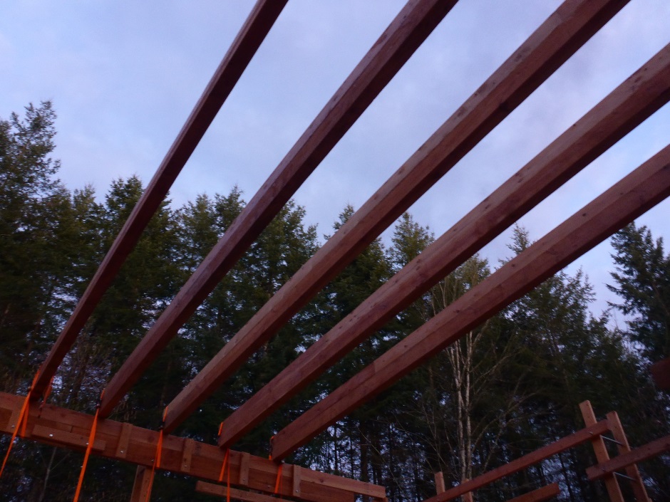 First Ceiling Beams Sky Above