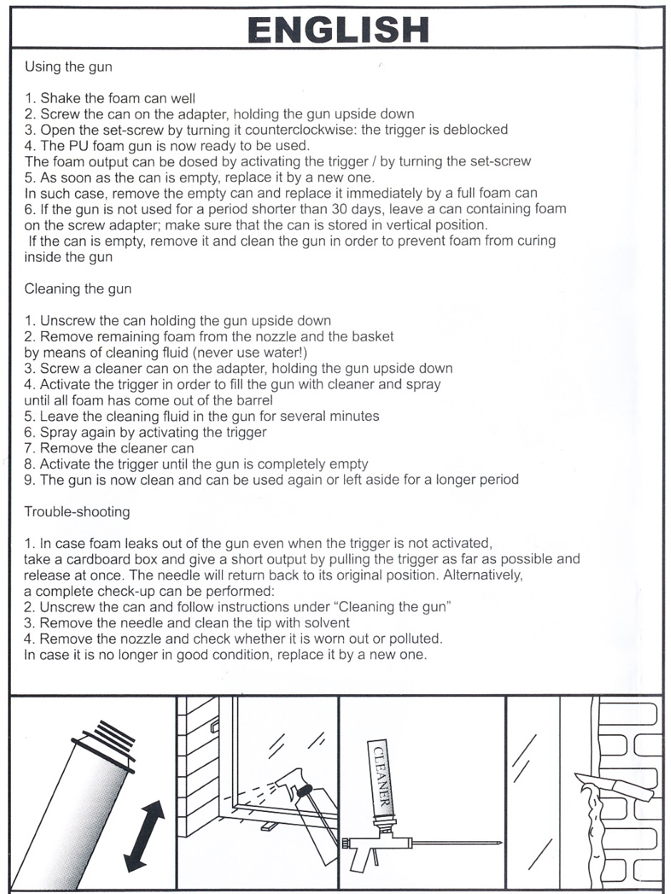 Foam gun instructions