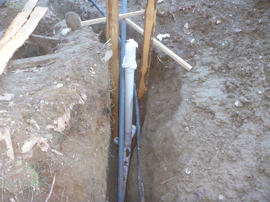 Footing Drain Elect Water In Trench