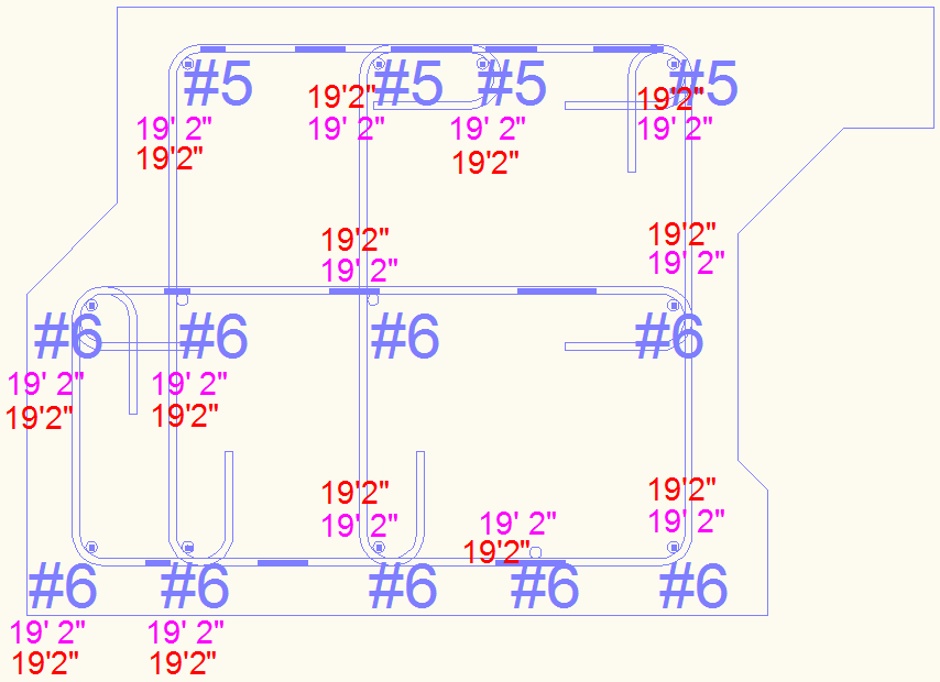 Footing Rebar Lengths East West Corners