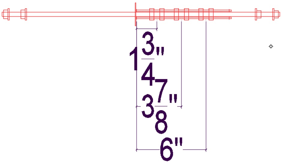 Horizontal Rebar Positions 8in