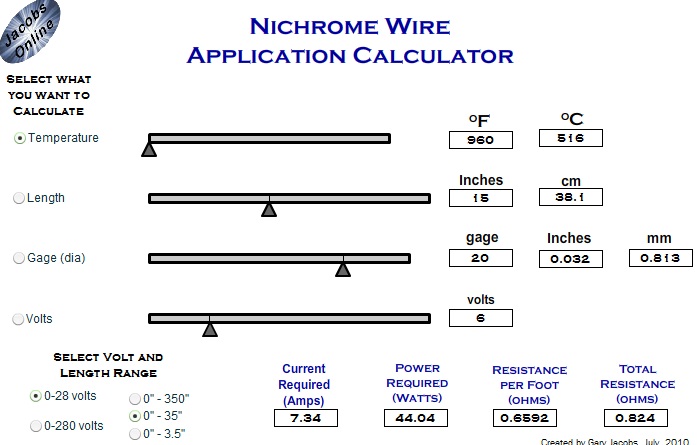 Hotwire calculator