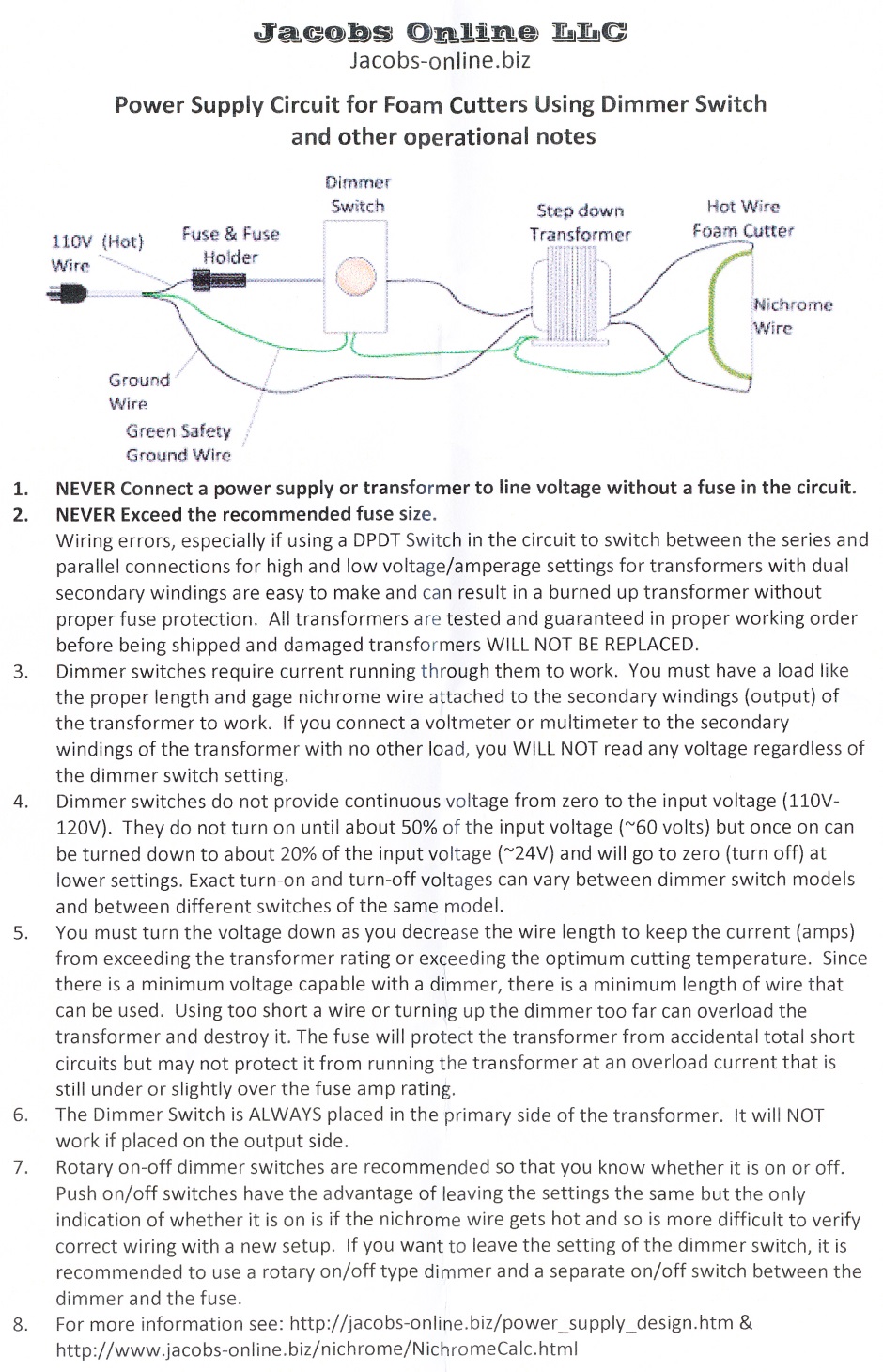 Hotwire Transformer Dimmer Wiring