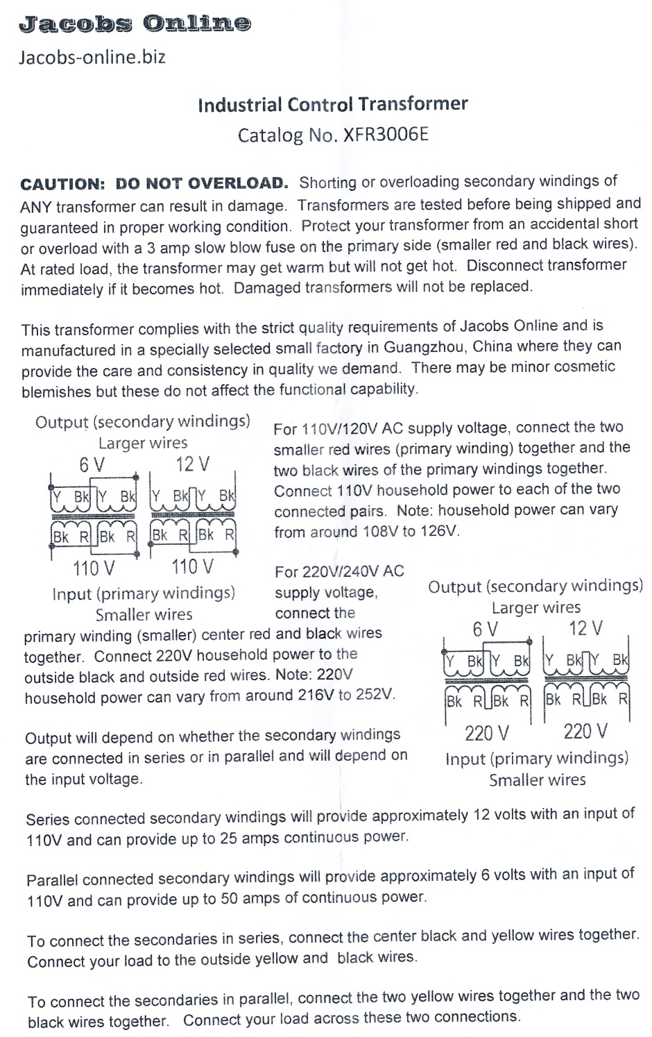 Hotwire Transformer Wiring