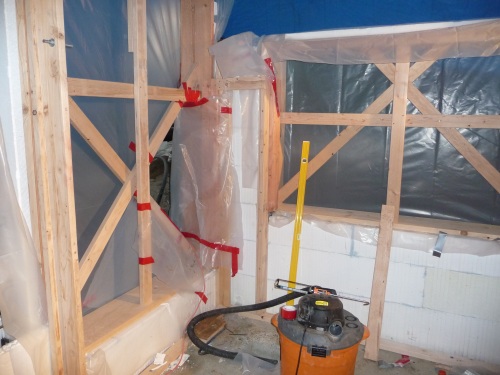 ICF walls with windows viewed from inside