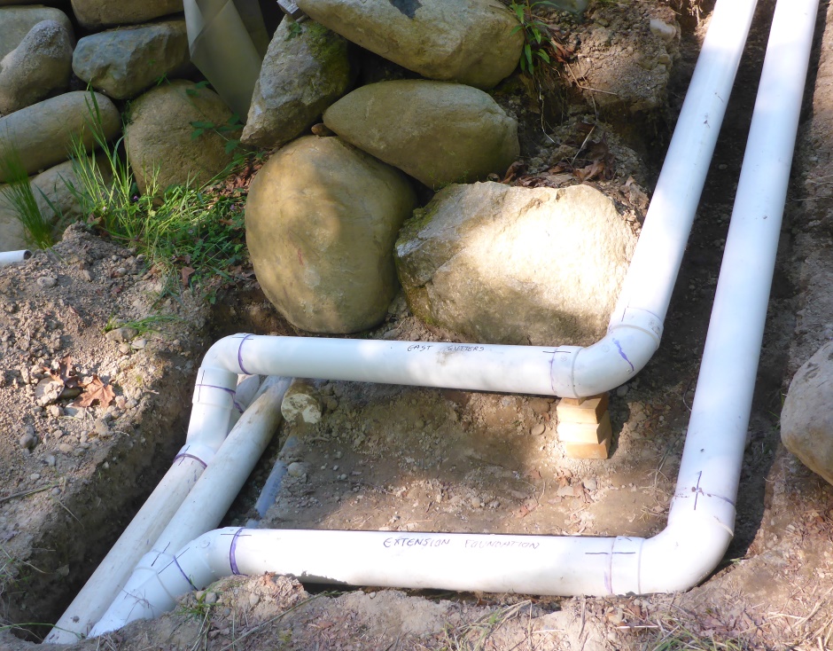 Labelled Extra Pipes Into Drainage Filter