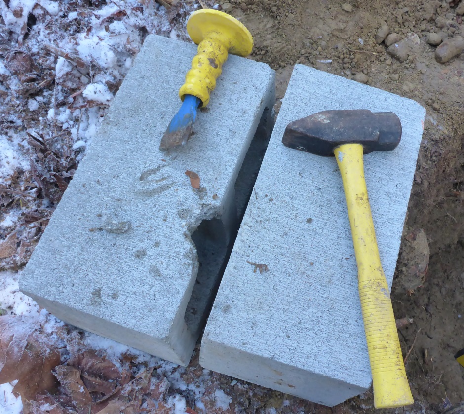 Lamp Post Blocks Being Chipped