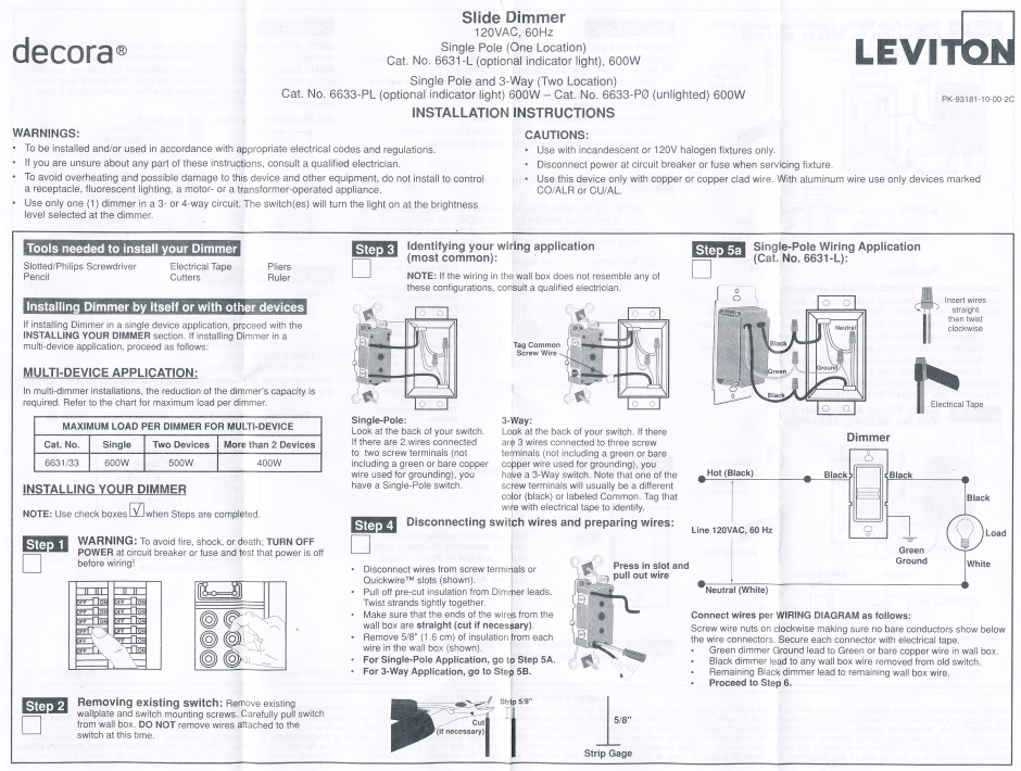 Levitron Dimmer Instructions