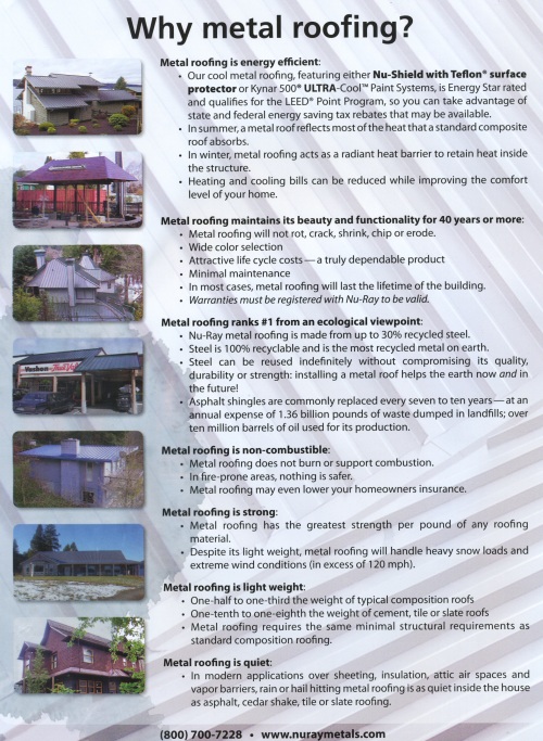 Metal roof Nu-Ray brochure