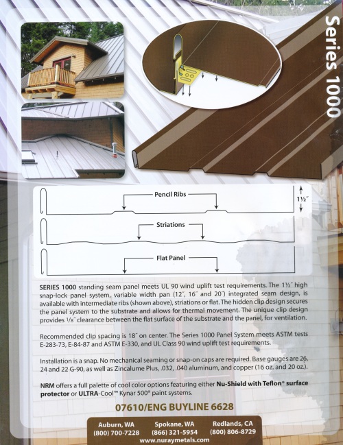 Metal roof Nu-Ray brochure