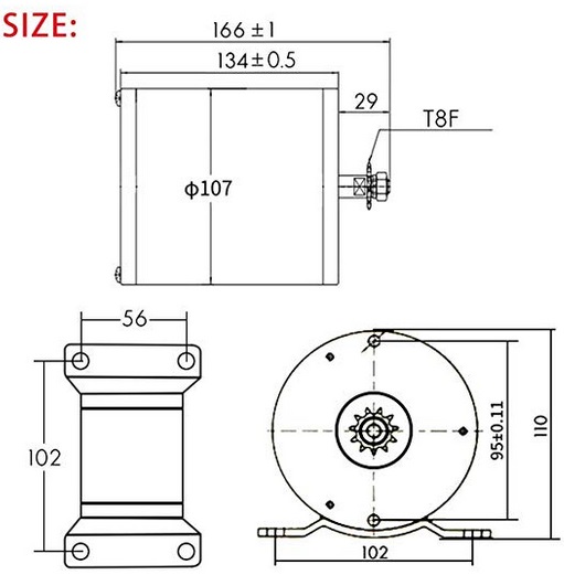 Motor Atv With Controller 48V Size Diag