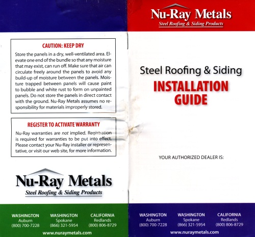 Nu-Ray metal roof installation