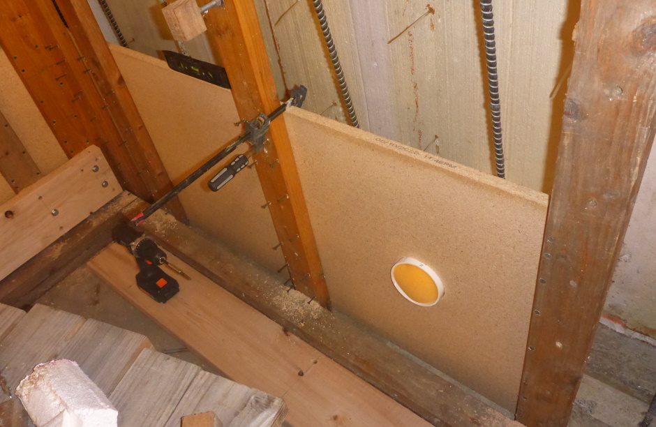 Particleboard Inside Outside Walls With Pipe