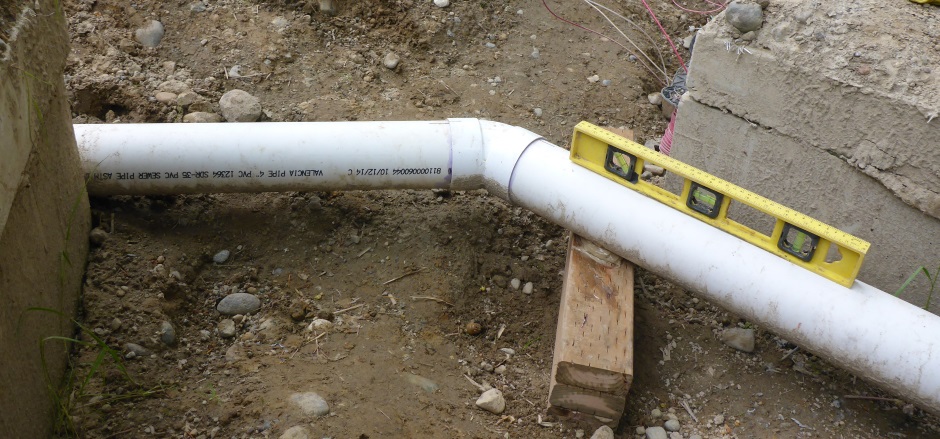 Pipe Between Septic Tanks with pressure treated