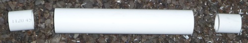 Pipe pieces between Form-a-drain