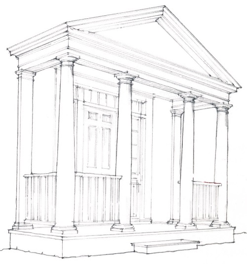 Portico single height drawing