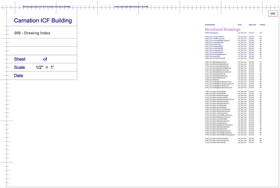 Structural engineering drawing